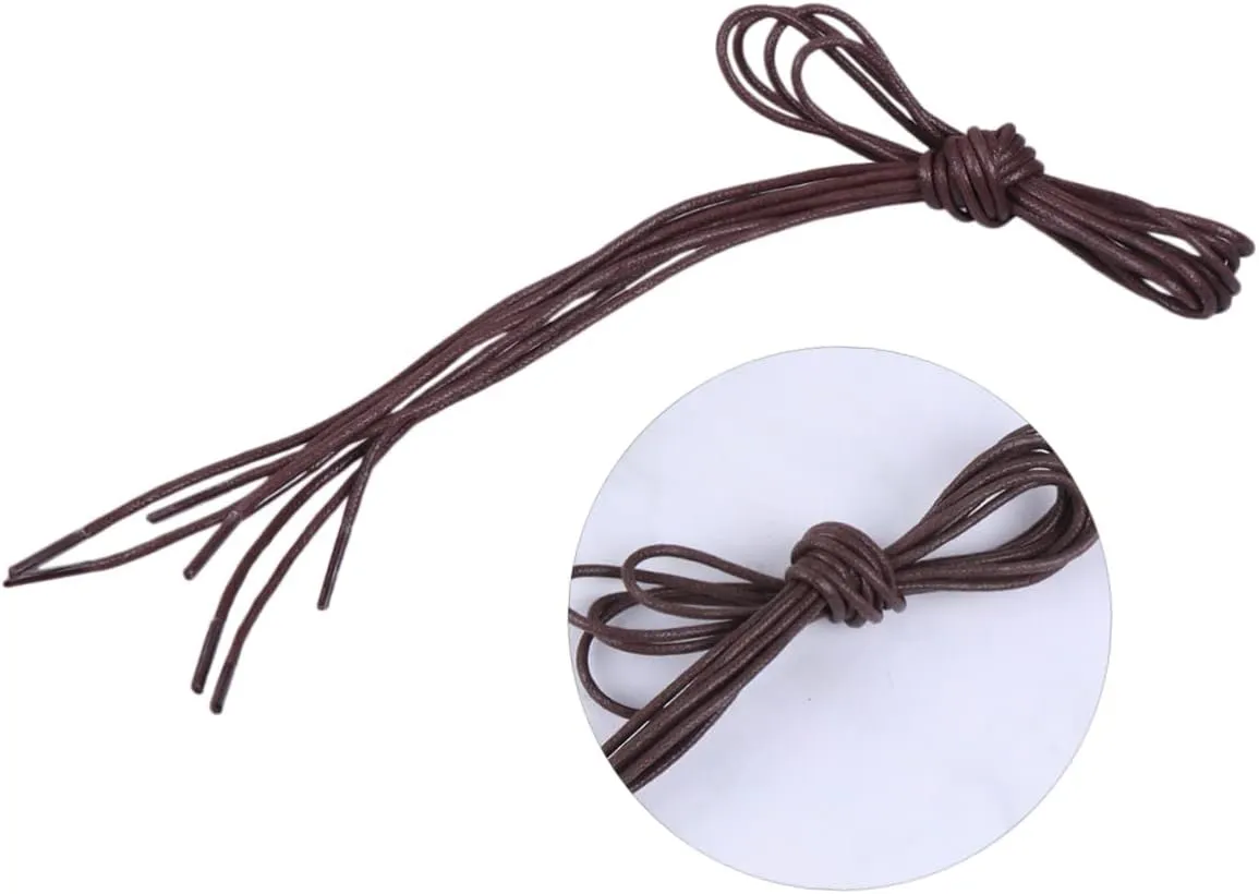 12 Pairs Thin Round Shoelaces Shoes Accessories Stretch Shoe Laces Black Formal Dress Round Shoe Laces