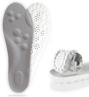 4D Cloud Comfort Shoe Inserts Insoles for Men and Women  Arch Support, Heel Cushion, Foot Pain Relief and Shock Absorbing Insoles for Work Boots & Running Shoes (Gray, US: M 9-10 | W 10.5-11.5)