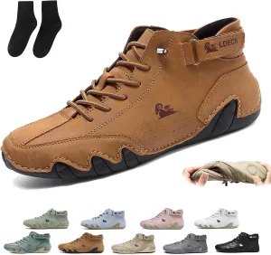 Anthoern Men's Waterproof Fashion Orthopedic High Boots - Non-Slip, Breathable, Lightweight Beck Shoes for Walking and Standing (Brown, US 10)