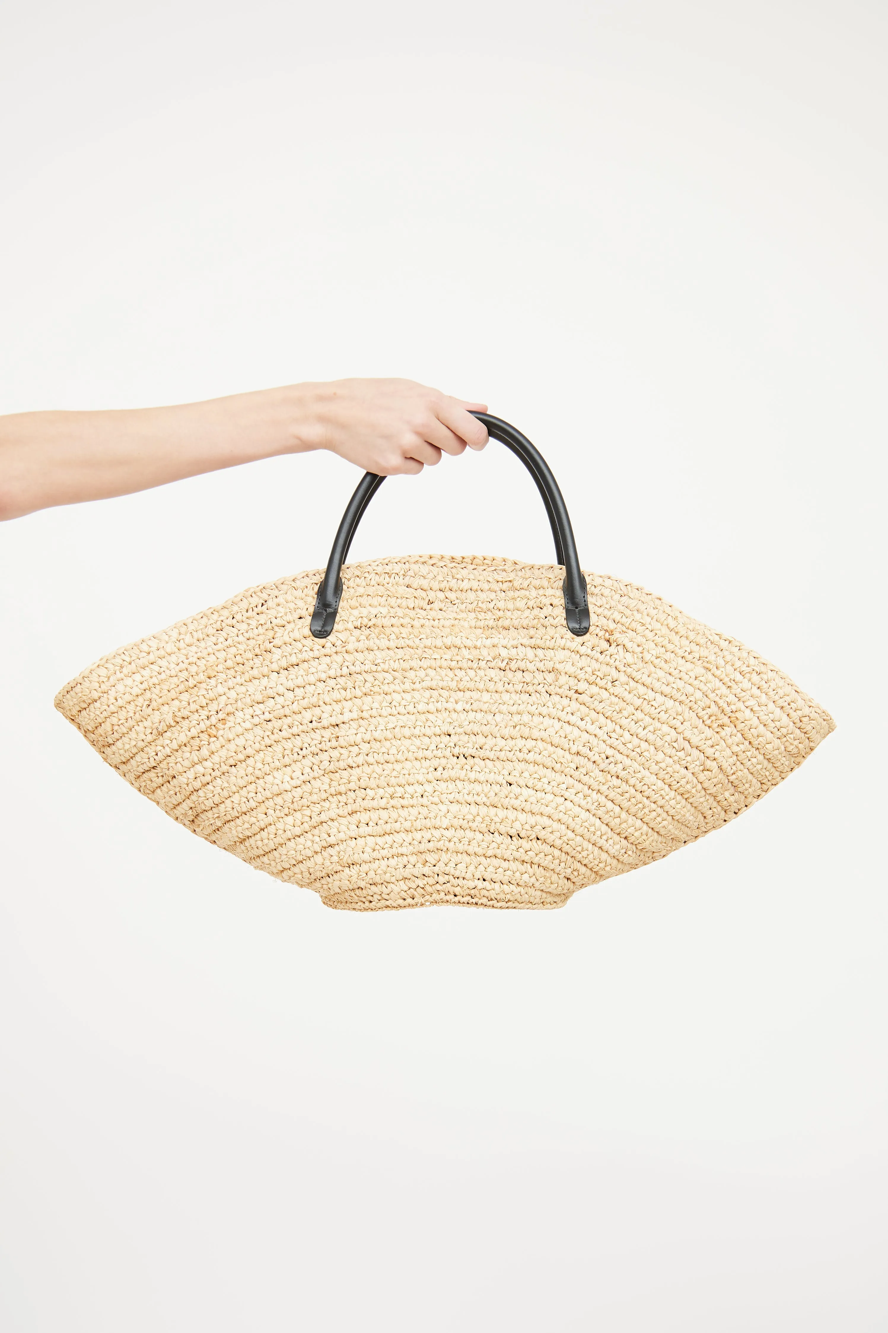 Beige Woven Raffia Sombrero Bag