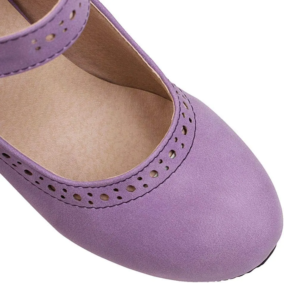 Caradise Womens Vintage Mary Jane Shoes Block Heel Ankle Strap Pumps