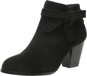 Cathalem Ankle Boots for Women, Women's Tie Knot Chelsea Pump Ankle Boots Closed Toe Stacked Heel Booties Shoes