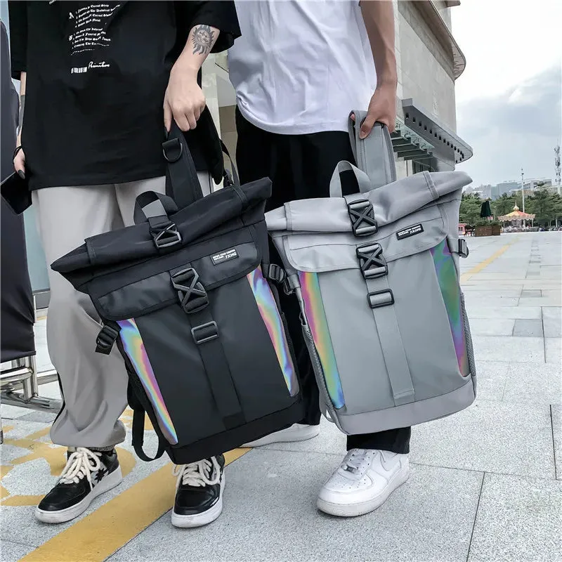 Colorful Reflective Patchwork Casual Backpack