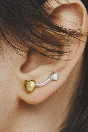 Corinne Two-Tone Heart Studs