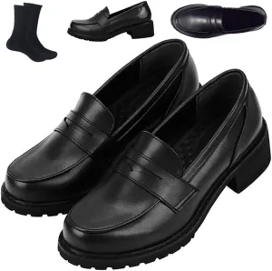 Cosplay Shoes JK Uniform Shoes Women Anime Cosplay Shoes Black Brown Leather Shoes Halloween