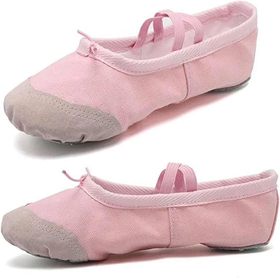DoGeek Ballet Shoes for Girls Practise Ballet Slipper Dance Shoe Canvas Split Sole Ballet Shoes for Women Kids Toddlers