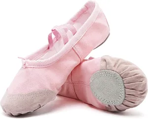 DoGeek Ballet Shoes for Girls Practise Ballet Slipper Dance Shoe Canvas Split Sole Ballet Shoes for Women Kids Toddlers