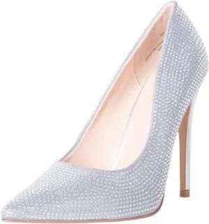 Dori Rhinestone Pointed Toe High Heel Stiletto Formal Prom Pumps