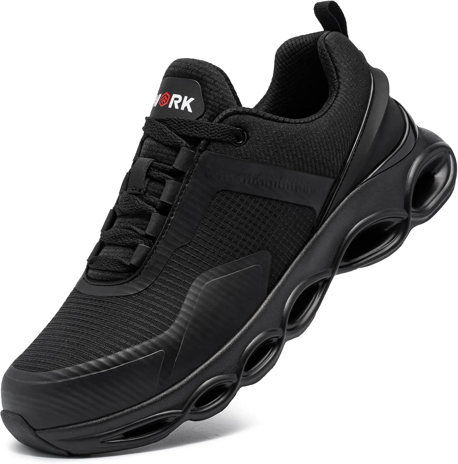 DYKHMATE Steel Toe Wide Shoes for Men Women Lightweight Safety Sneakers Fashion Work Shoes Comfortable Breathable Safety Toe Slip on Tennis Shoes