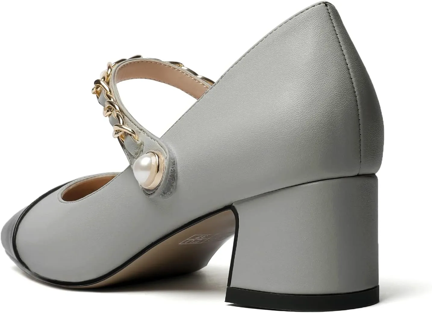 Eldof Women's Block Heeled Mary Janes Heels Square Cap Toe Low Chunky Heeled Pumps Office Wedding Dress Shoes 2 Inches