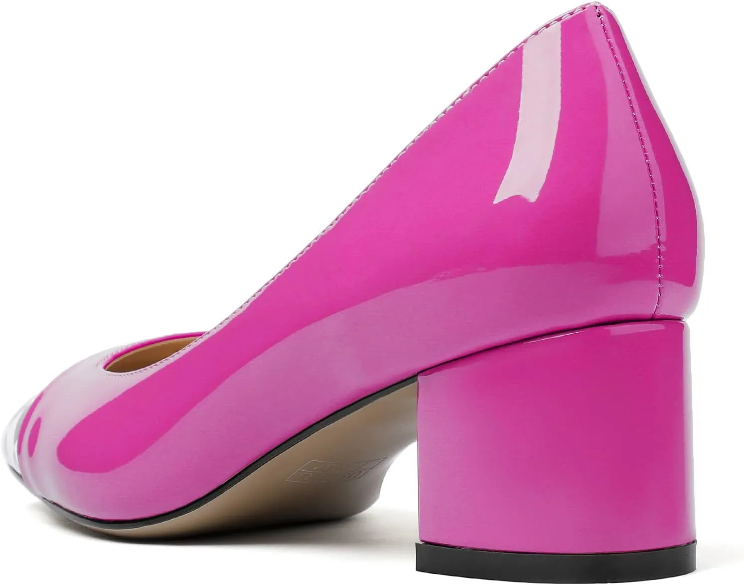 Eldof Women's Low Heels, Square Toe Slip On Heels, Block Heel Pumps, Comfortable 2 Inches Shoes for Dress Party Wedding