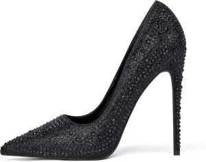 Elisabet Tang Women Pumps, Pointed Toe High Heel Glitter Rhinestone Heels Sparkly Prom Shoes Stiletto Wedding Heels for Bride Shoes for Women