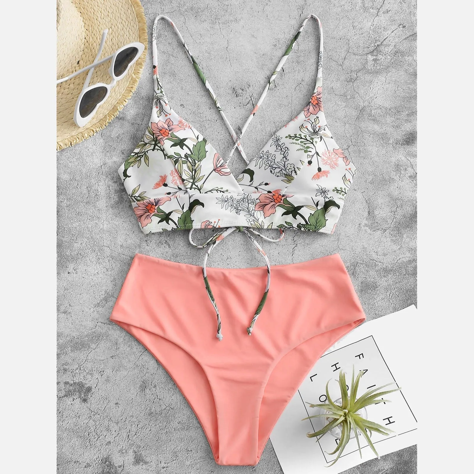 Floral Me Two-Tone Bikini