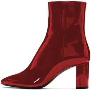 FSJ Women Basic Chunky Heel Ankle Boot Closed Toe Water-Proof Casual Comfy Shoe Size 4-15 US