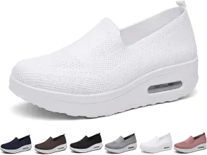 GEOBY Women's Orthopedic Sneakers, Slip-On Light Air Cushion Orthopedic Sneakers, Women Casual Walking Sneaker Orthopedic Arch Diabetes Support 2023