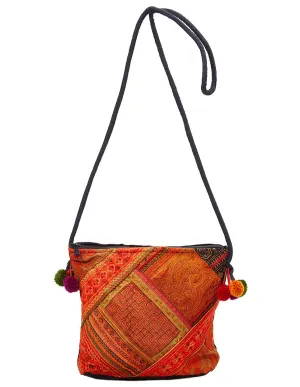 Hmong Messenger Bag with Pom Pom