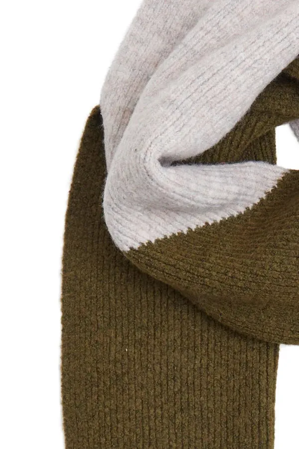 ICHI Two Tone Scarf - Olive
