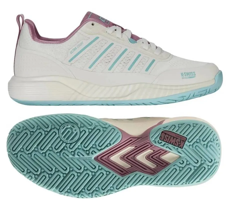 K-Swiss Ultra Court Womens Padel Shoes - White / Pink / Turquoise