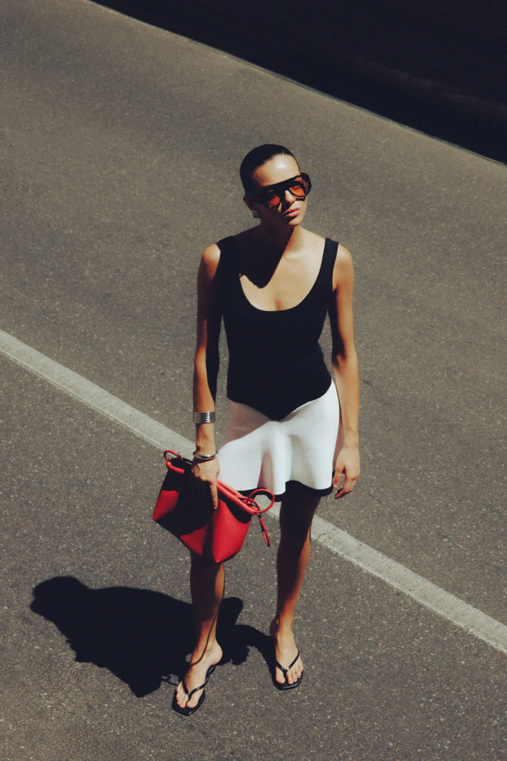 Kendall Knit Mini Dress - Black/White