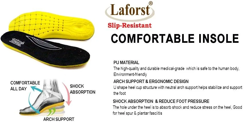 Laforst Womens 7003 PU First Slip Resistant Nursing Shoes Waitress Waiter Work Shoes Manmade Upper Slip on Clog
