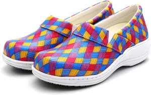 Laforst Womens 7003 PU First Slip Resistant Nursing Shoes Waitress Waiter Work Shoes Manmade Upper Slip on Clog