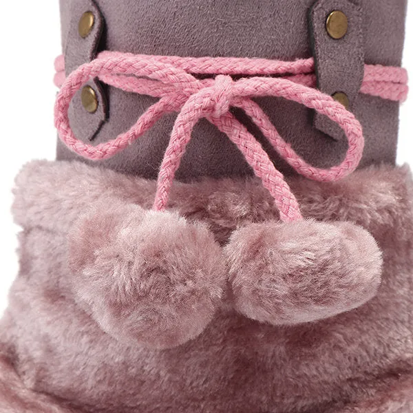 Large Size Rhinestone Slip On Mid Calf Warm Knight Boots