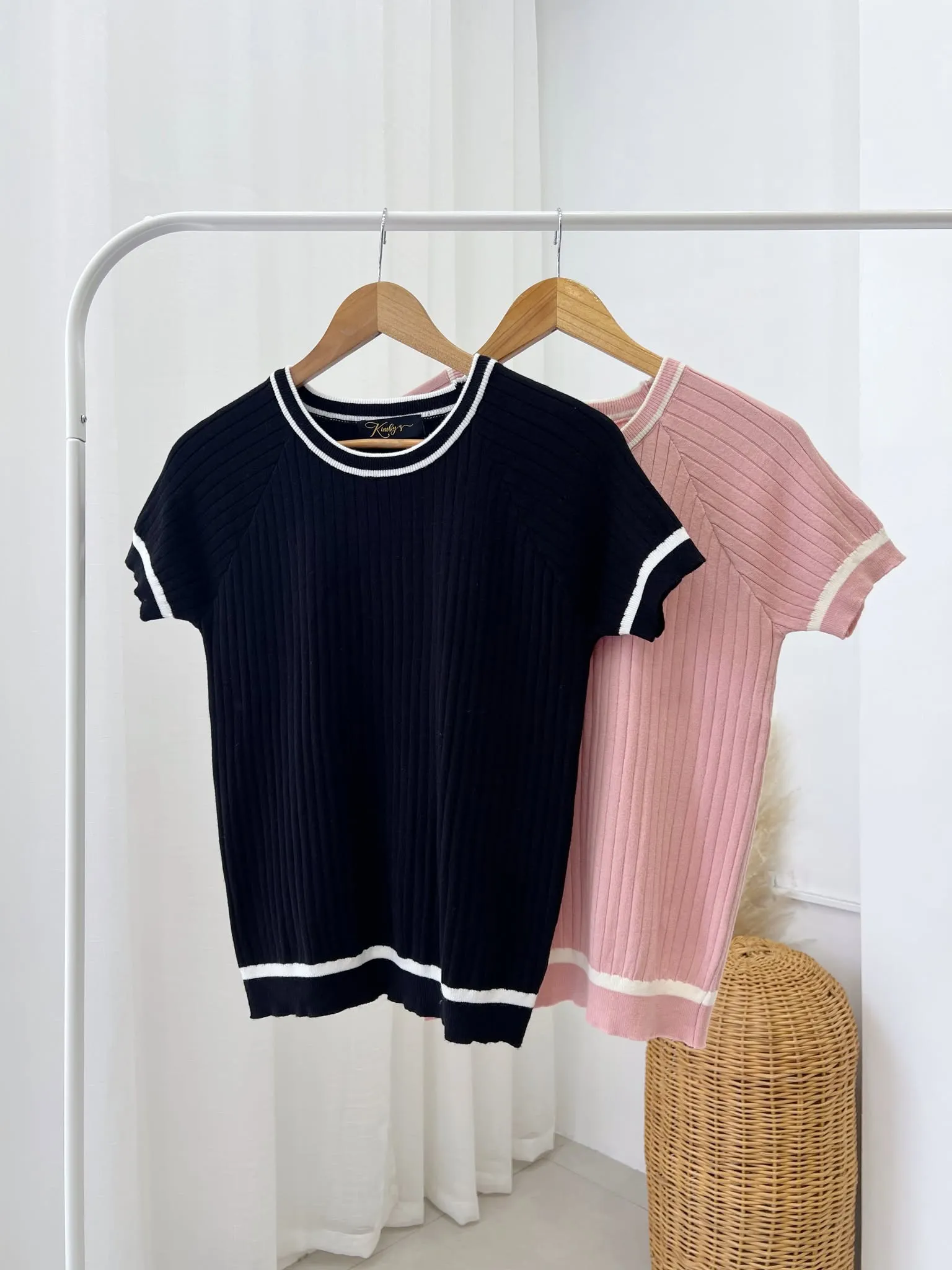Leia Two-Tone Knit Top
