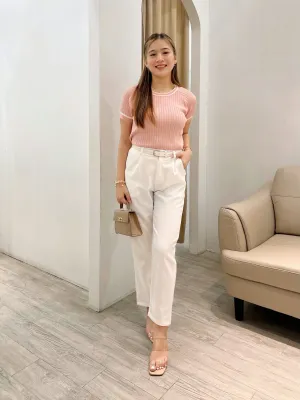 Leia Two-Tone Knit Top