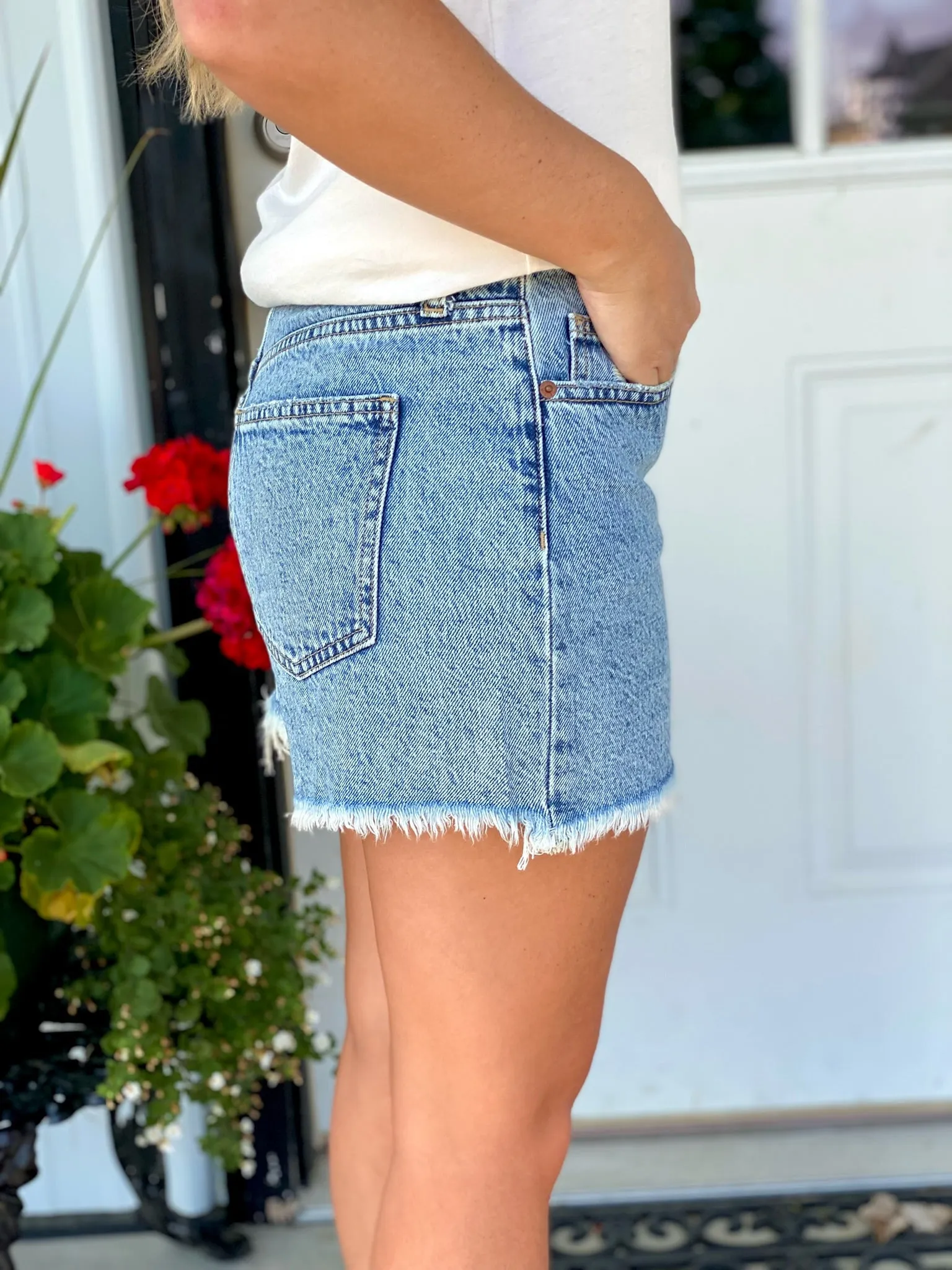 Light Two Tone Denim Shorts