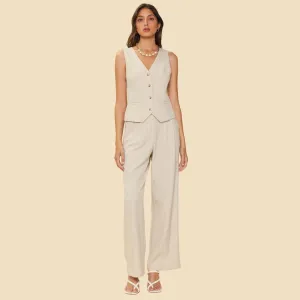 Melange Two Tone Trouser (Beige)