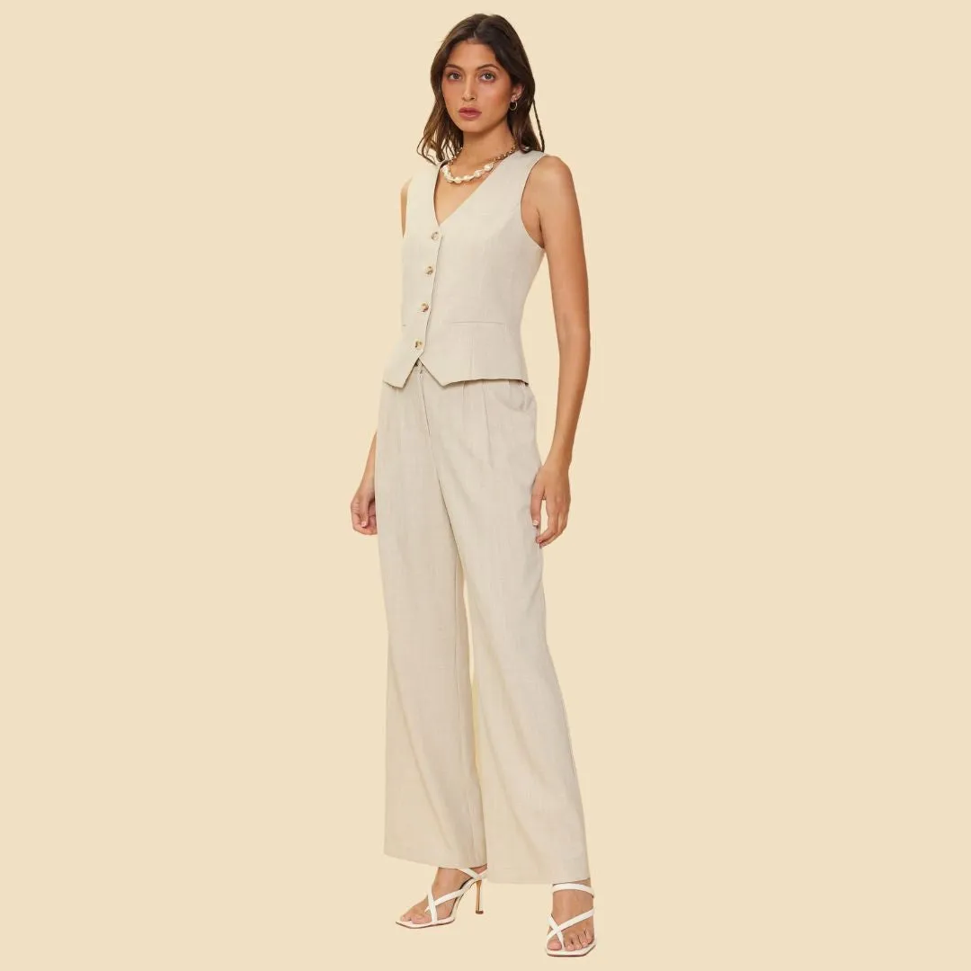 Melange Two Tone Trouser (Beige)