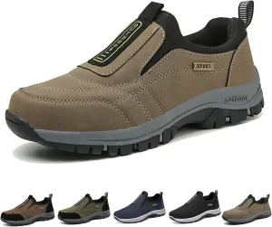 Men's Comfortable Waterproof Orthopedic Walking Shoes Hiking Shoes,Slip on Outdoor Non-Slip Shoes Casual Trail Shoes