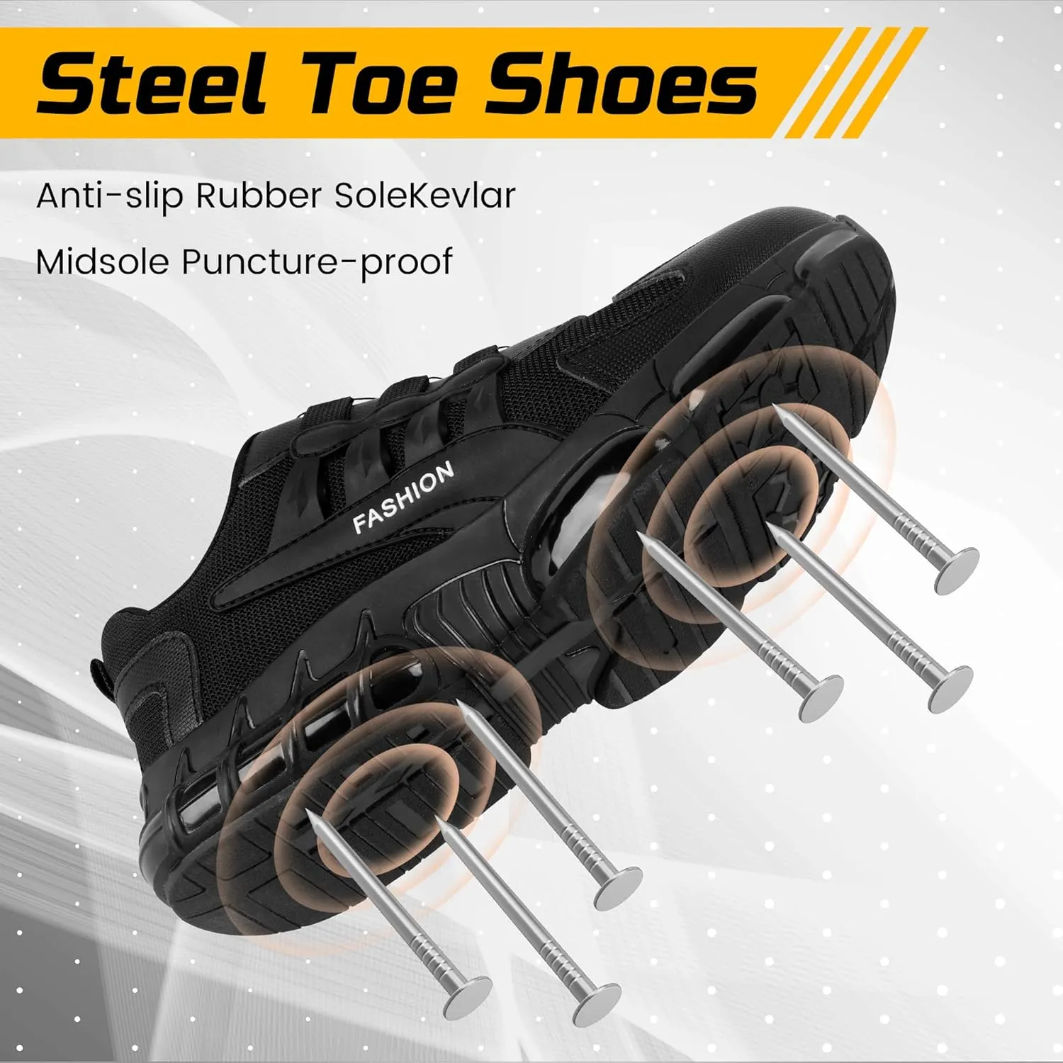 Men's Work Boots, Steel Toe Safety Boots, Soft Men's Anti Slip Steel Toe Shoes, Work Shoes, Indestructible Construction Welding Boots, Safety Shoes, Puncture Resistant Composite Toe Shoes