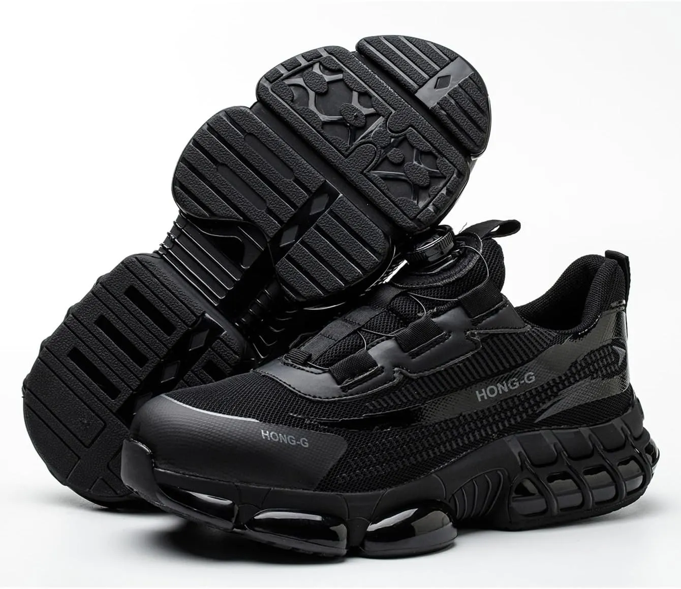 Men's Work Safety Shoes with Rotating Buckle Steel Toe Protection, Puncture Resistant, Breathable, Lightweight Protective Shoes for Women's Work Safety Shoes