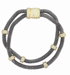 Mesh Bracelet w/ CZ Stations