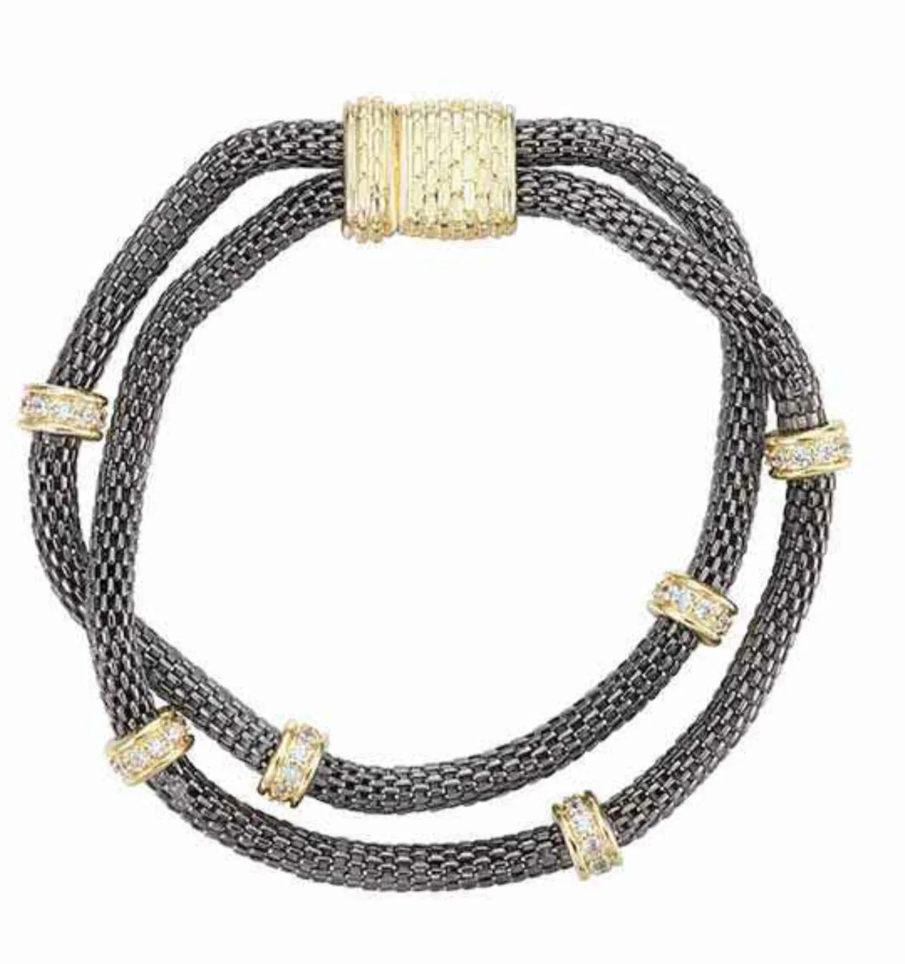 Mesh Bracelet w/ CZ Stations