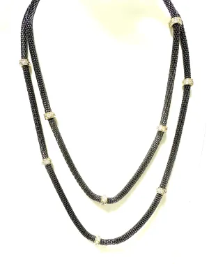 Mesh Necklace w/ CZ Stations