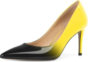 Mettesally Women's Pointed Toe High Heels Gradient Pumps Stiletto Heels Usual Wedding Party Dress Shoes