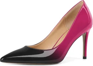 Mettesally Women's Pointed Toe High Heels Gradient Pumps Stiletto Heels Usual Wedding Party Dress Shoes