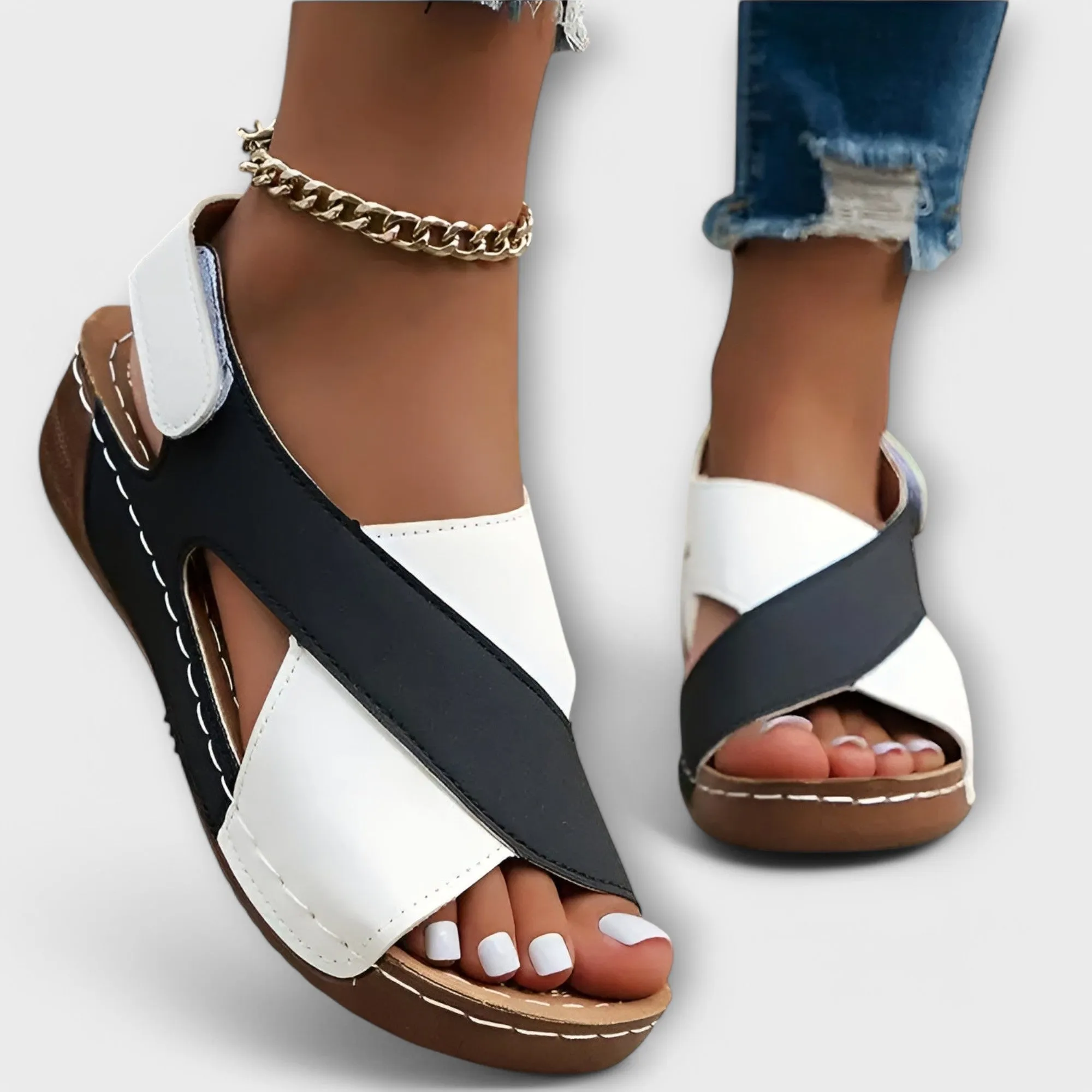 Mia Elegant Two-Tone Sandals