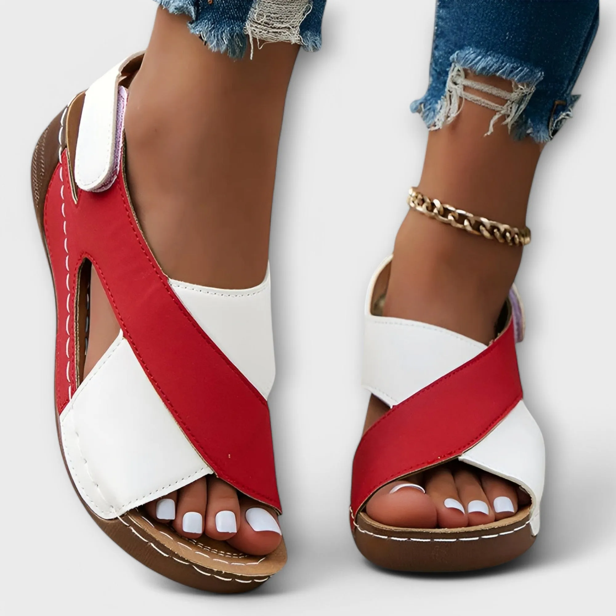 Mia Elegant Two-Tone Sandals