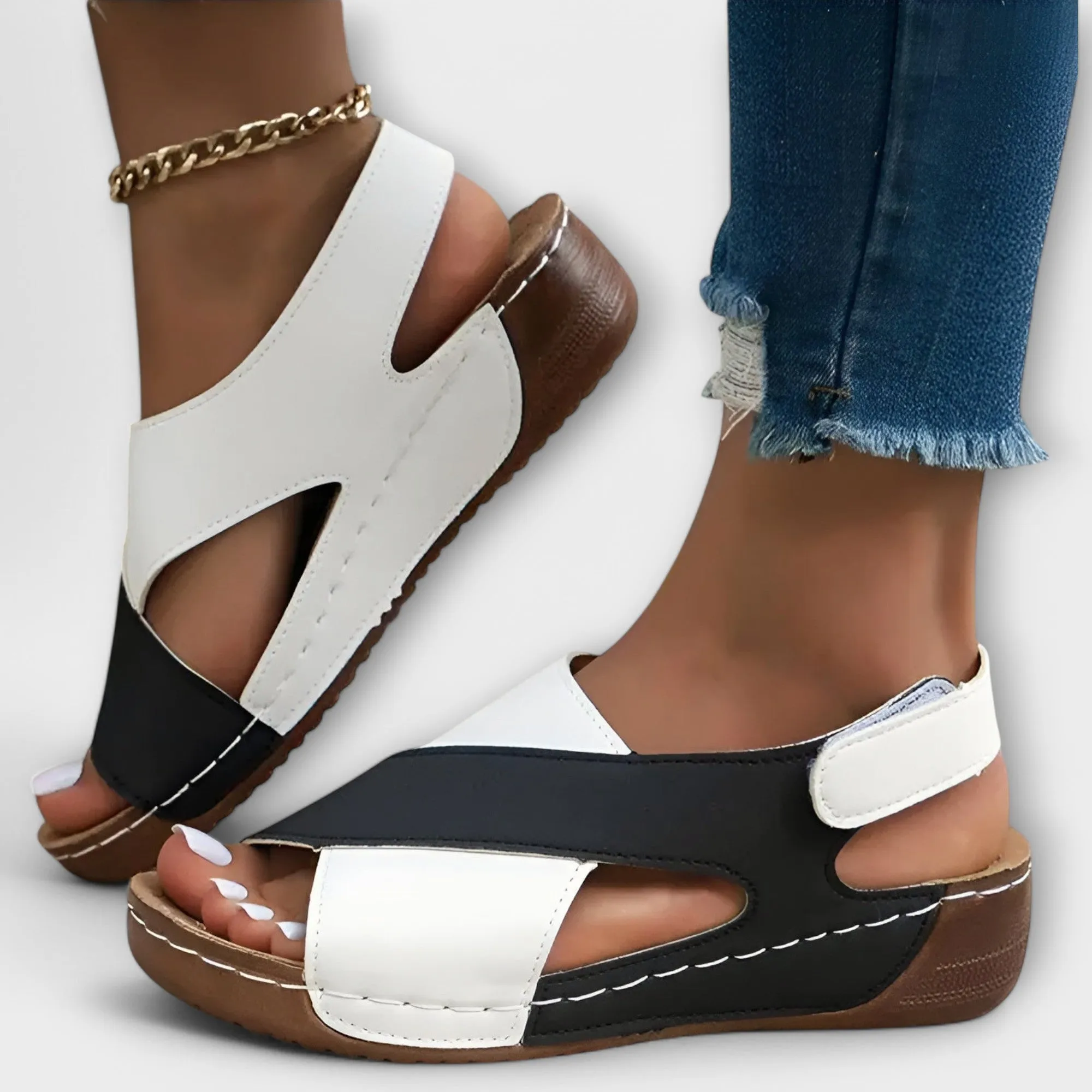 Mia Elegant Two-Tone Sandals