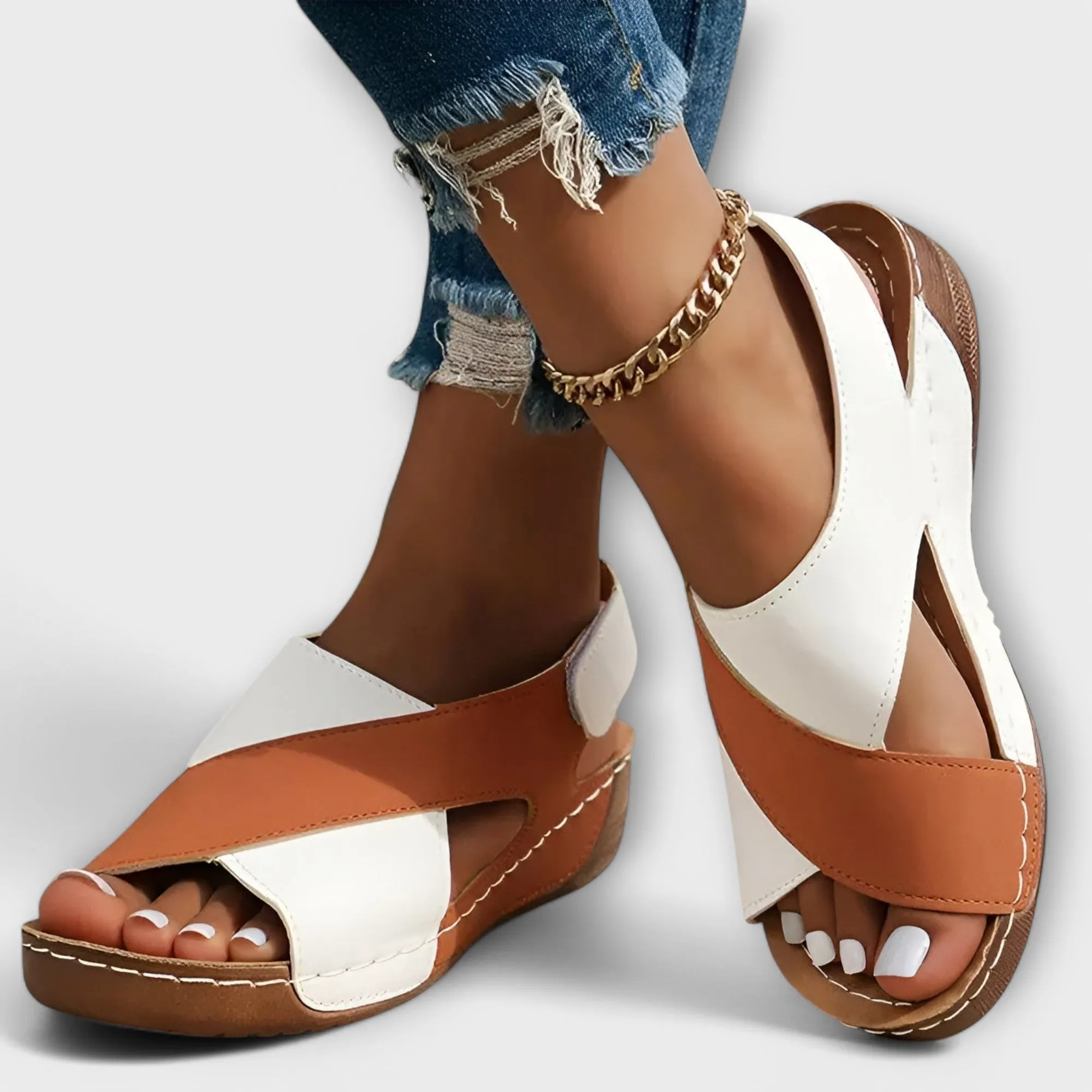 Mia Elegant Two-Tone Sandals
