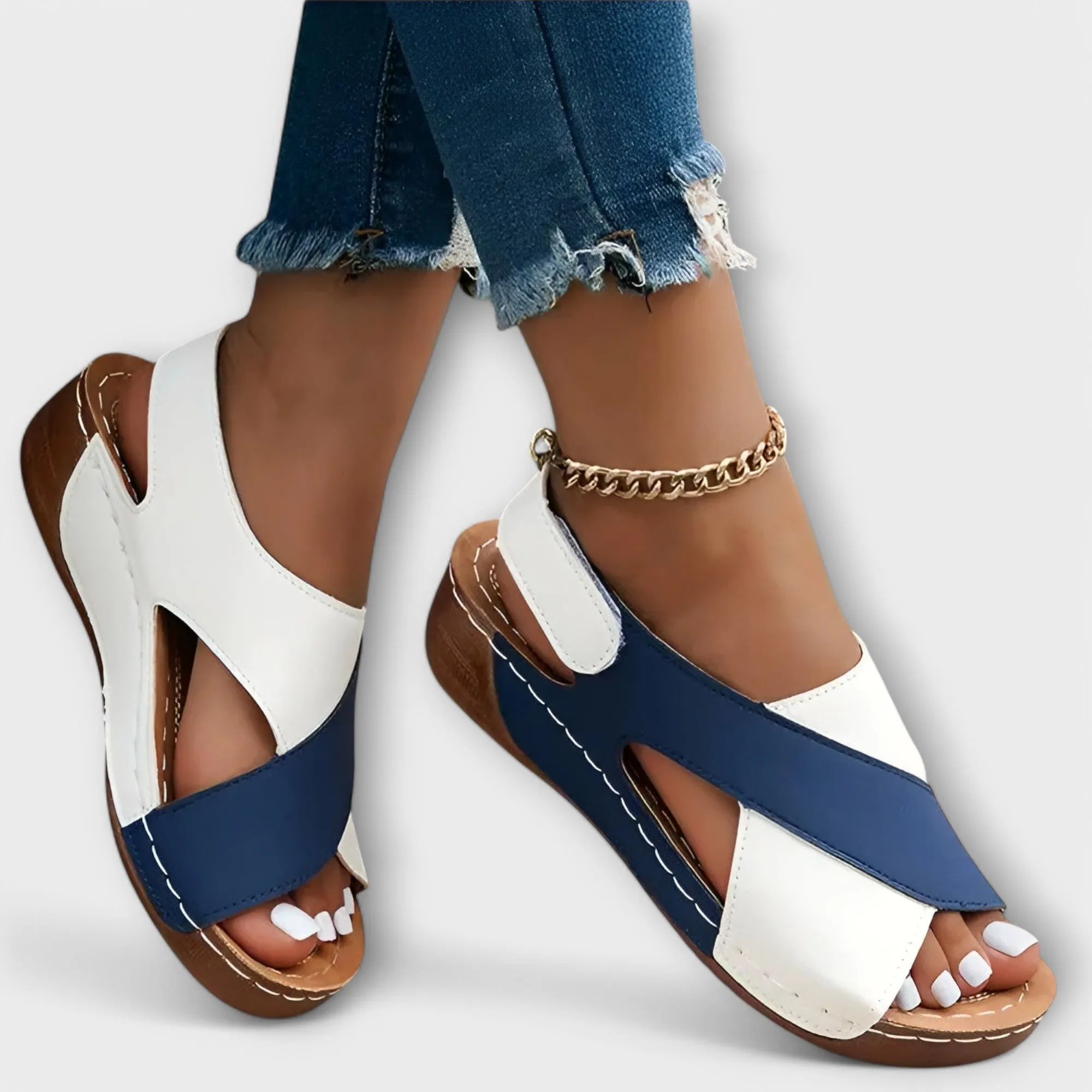 Mia Elegant Two-Tone Sandals