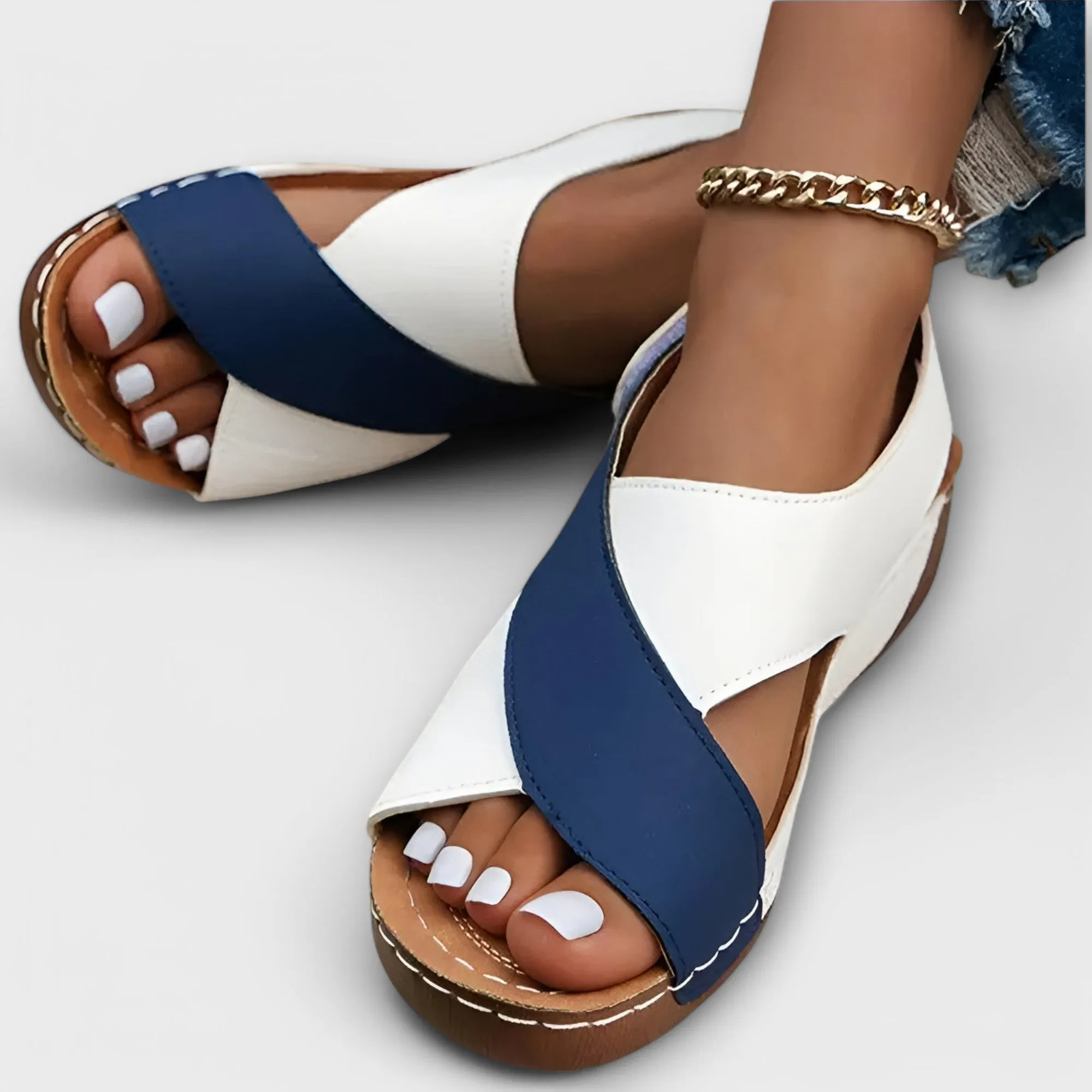 Mia Elegant Two-Tone Sandals