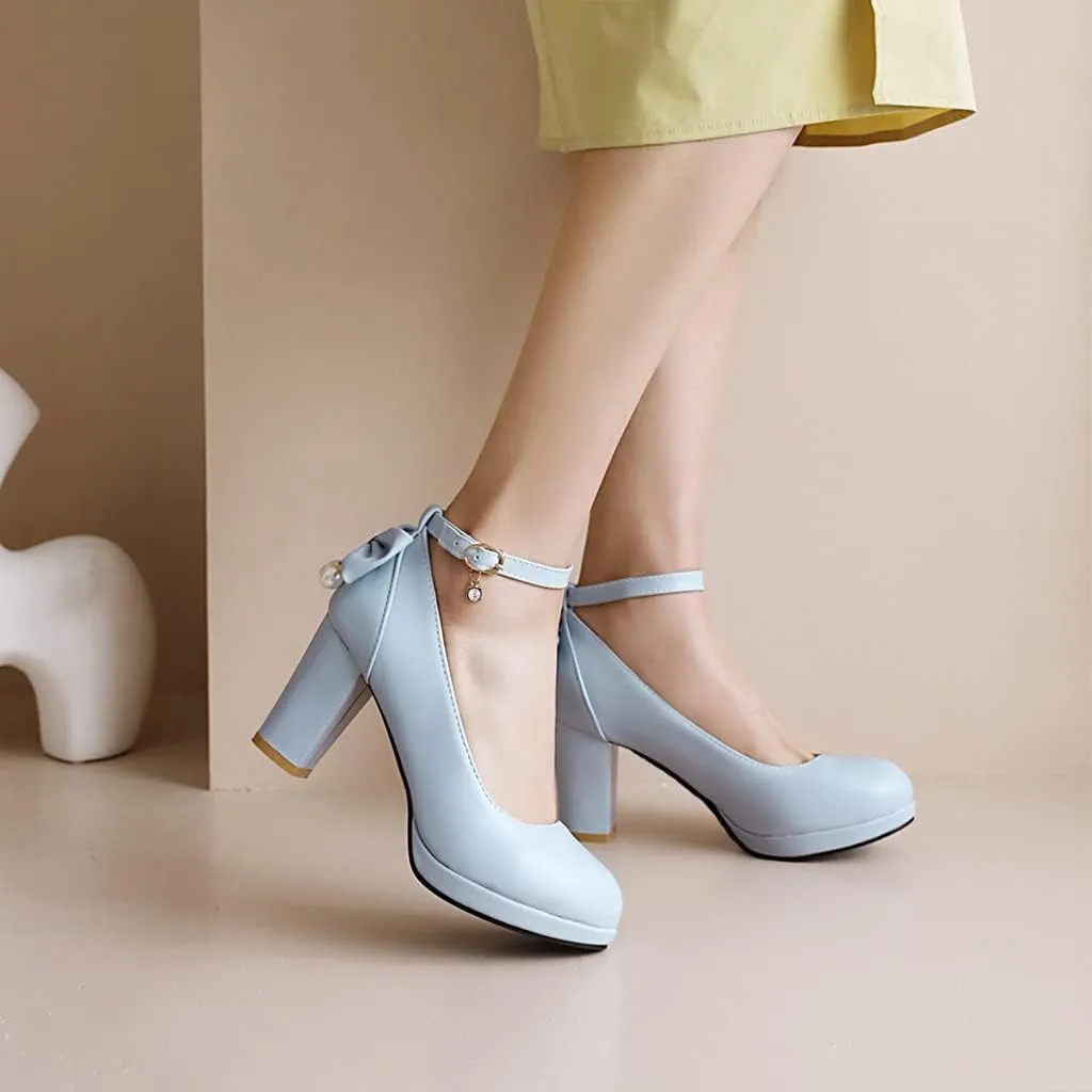 MIOKE Women's Square Toe Chunky Block High Heel Pumps Suede Slip-On Comfy Wedding Party Office Dress Shoes