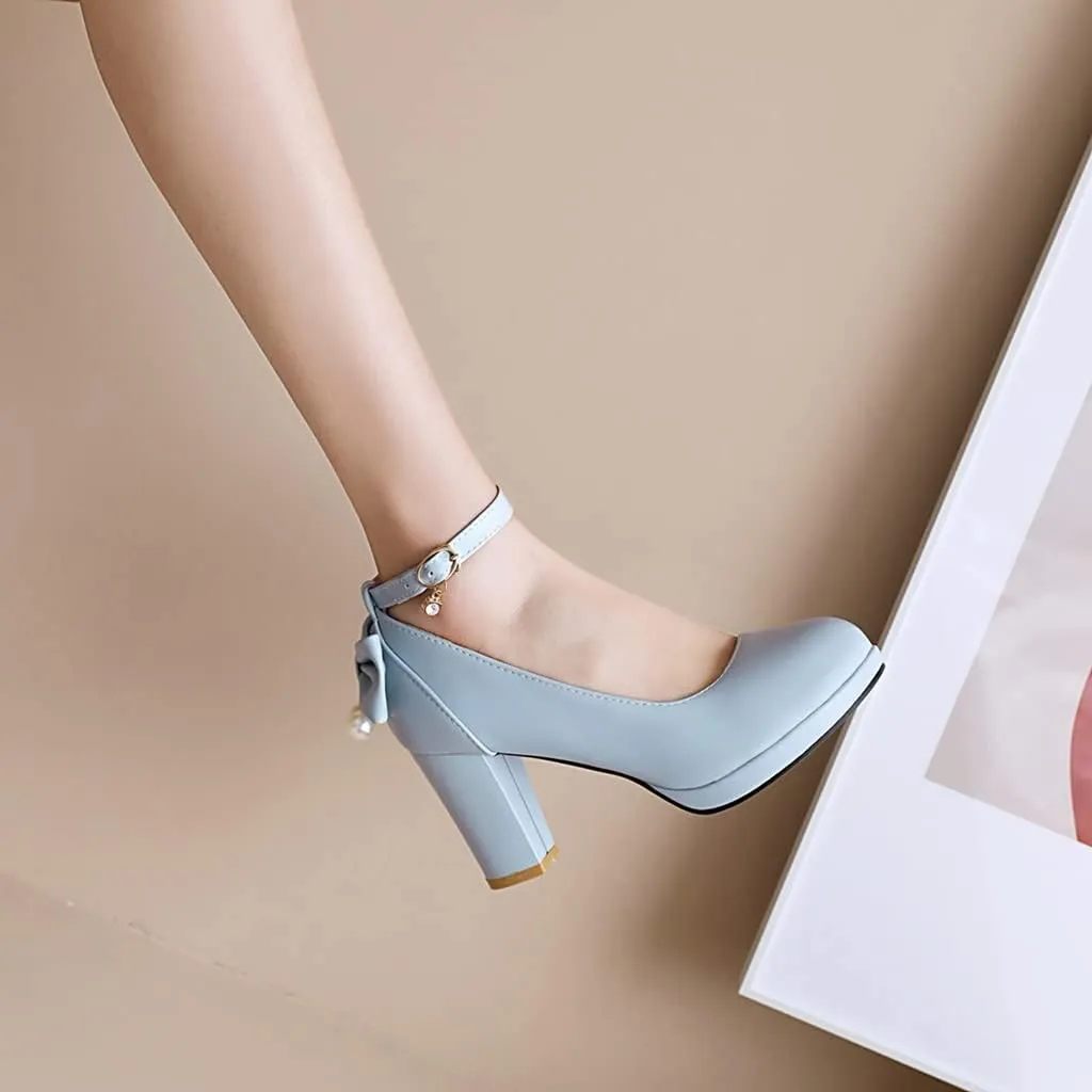 MIOKE Women's Square Toe Chunky Block High Heel Pumps Suede Slip-On Comfy Wedding Party Office Dress Shoes
