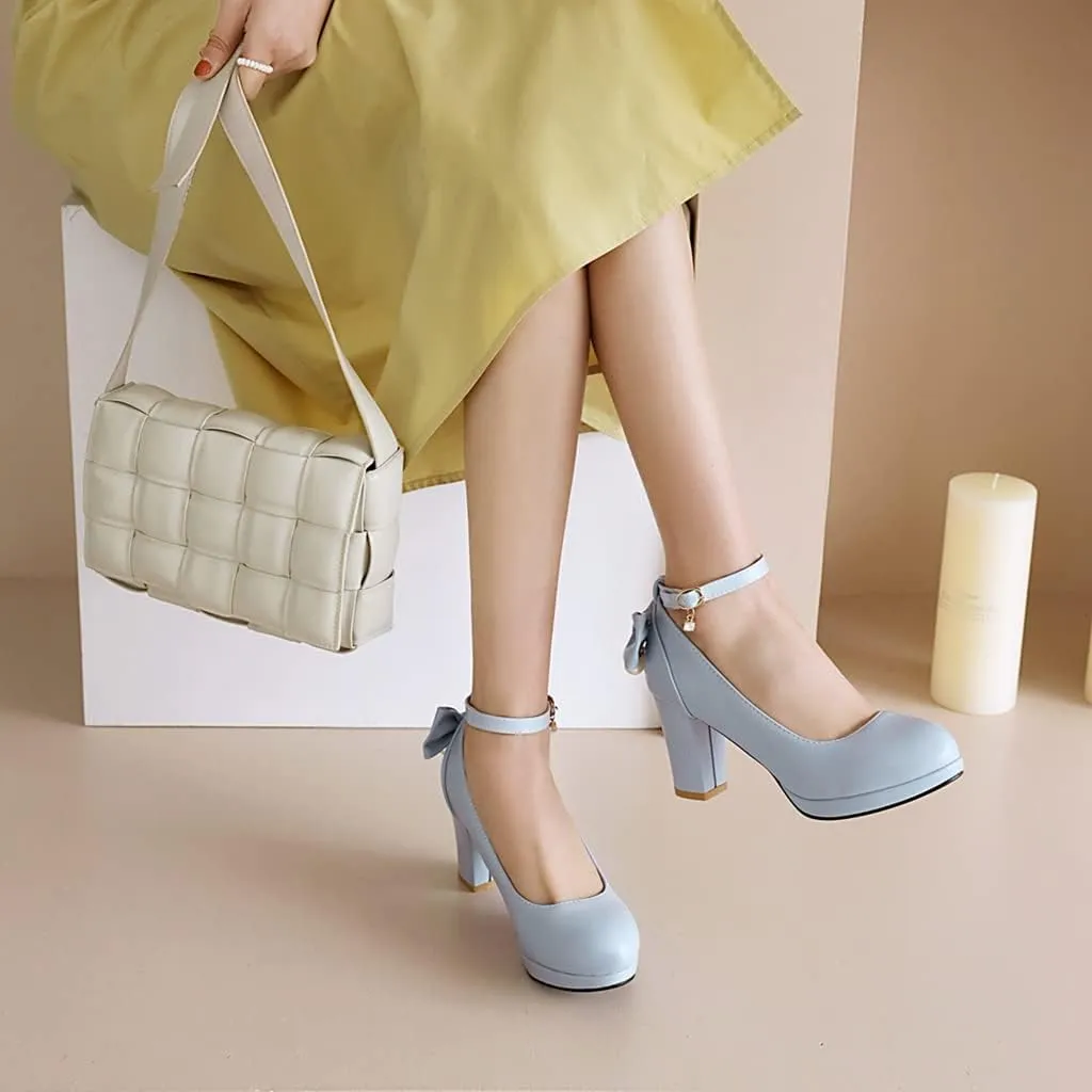 MIOKE Women's Square Toe Chunky Block High Heel Pumps Suede Slip-On Comfy Wedding Party Office Dress Shoes