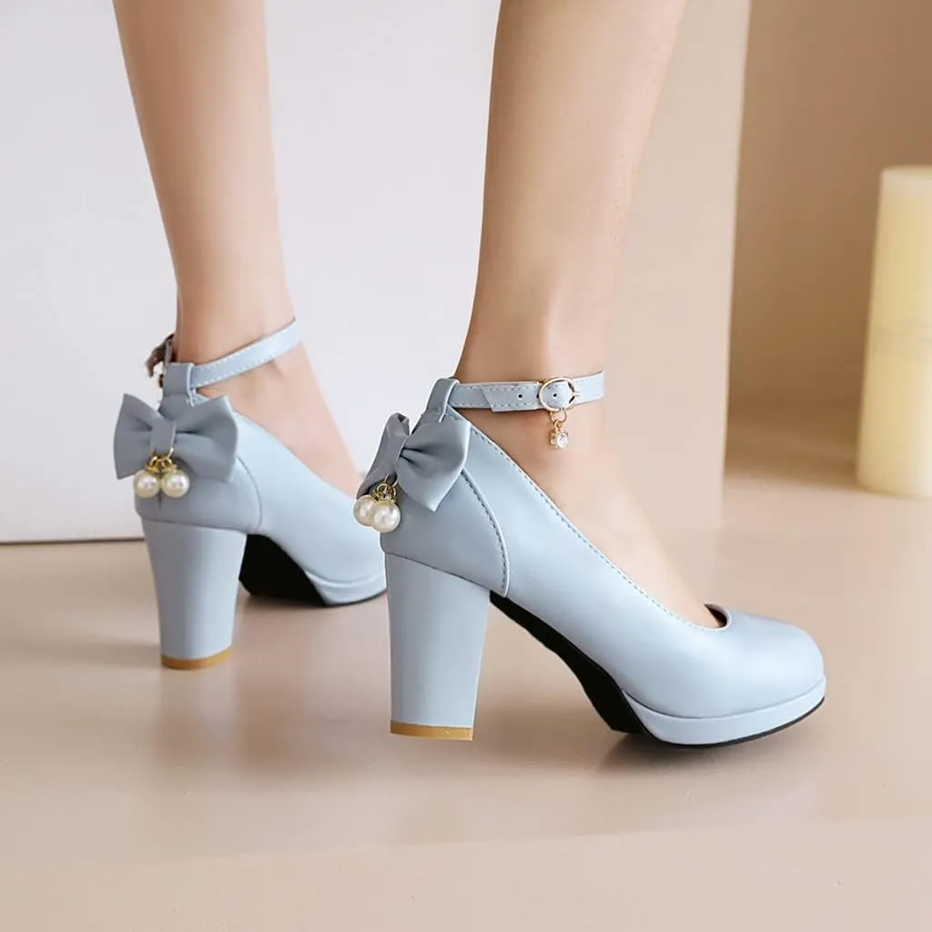 MIOKE Women's Square Toe Chunky Block High Heel Pumps Suede Slip-On Comfy Wedding Party Office Dress Shoes