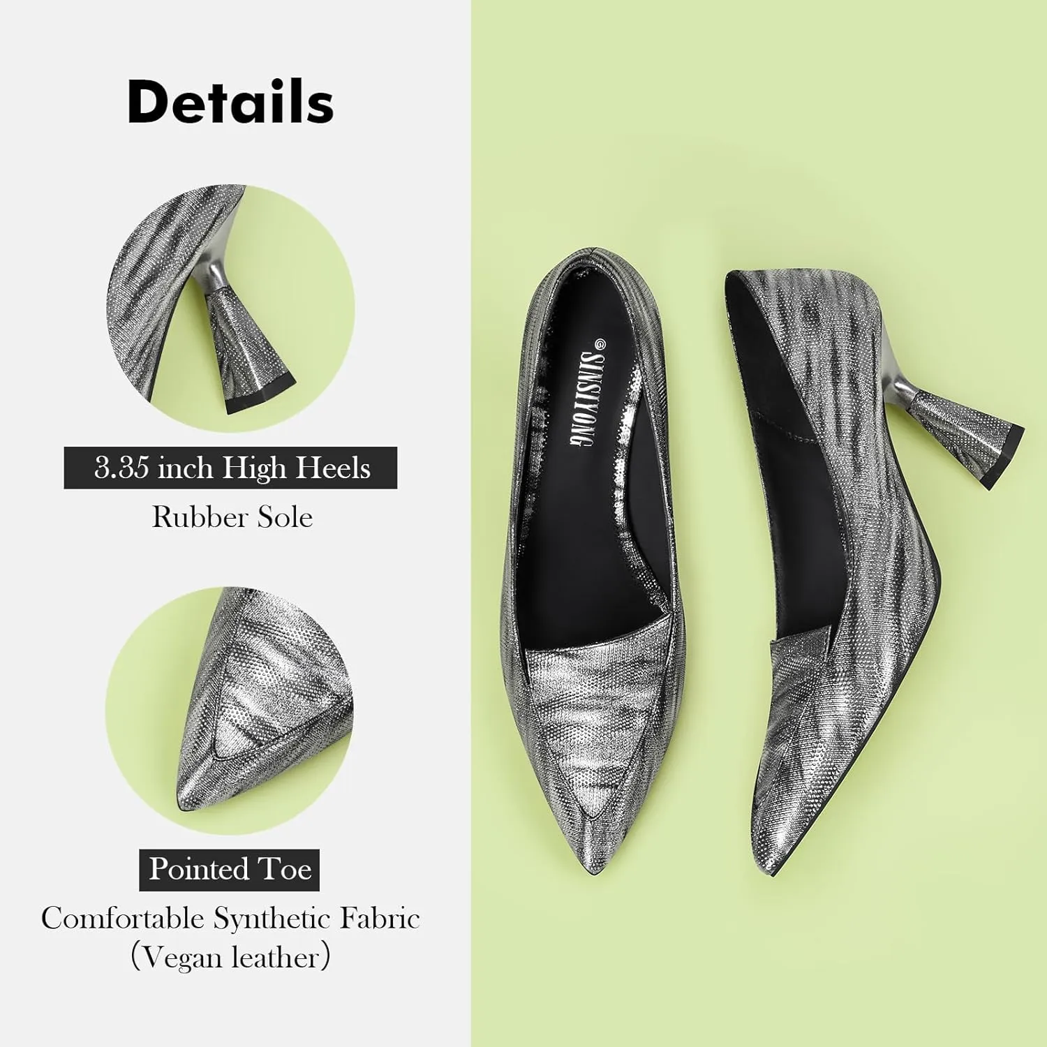 Multicolor High Heels for Women Pointed Toe Stiletto Heel Pumps Comfortable Dress Shoes